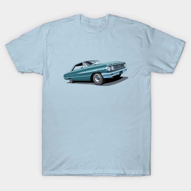 1964 Ford Galaxie 500 in dynasty green T-Shirt by candcretro